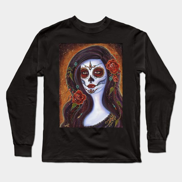 Day of the dead  Autumn Rose By Renee Lavoie Long Sleeve T-Shirt by ReneeLLavoie